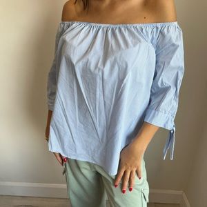 Off the Shoulder Striped Blouse